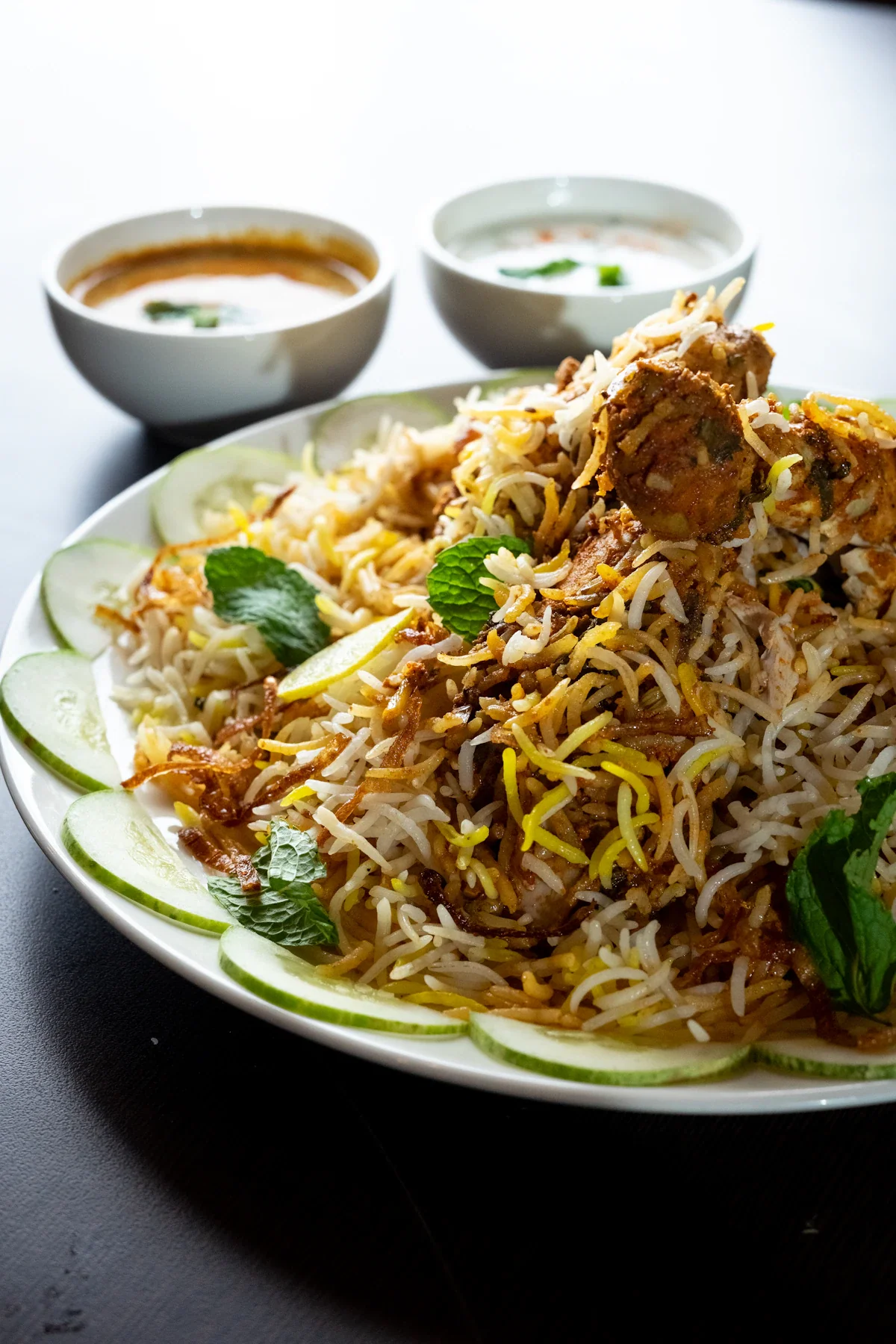 A generous serving of fragrant biryani, ready to share